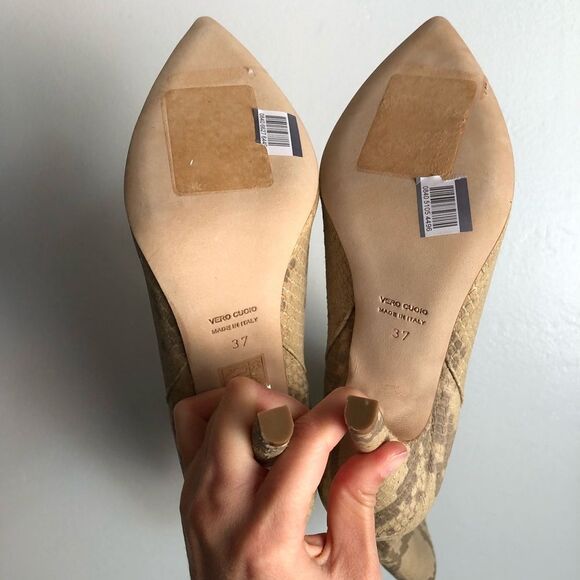 NEW PARIS TEXAS Slip On Leather Boots Sz 37 Snake Print Mid Calf Pointy Toe - Picture 14 of 15